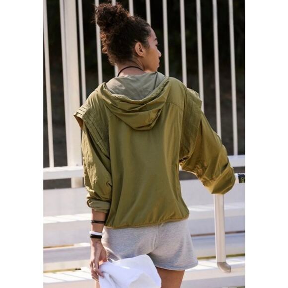 Free People Movement S Trek On Popover Jacket Army Green - Picture 3 of 11